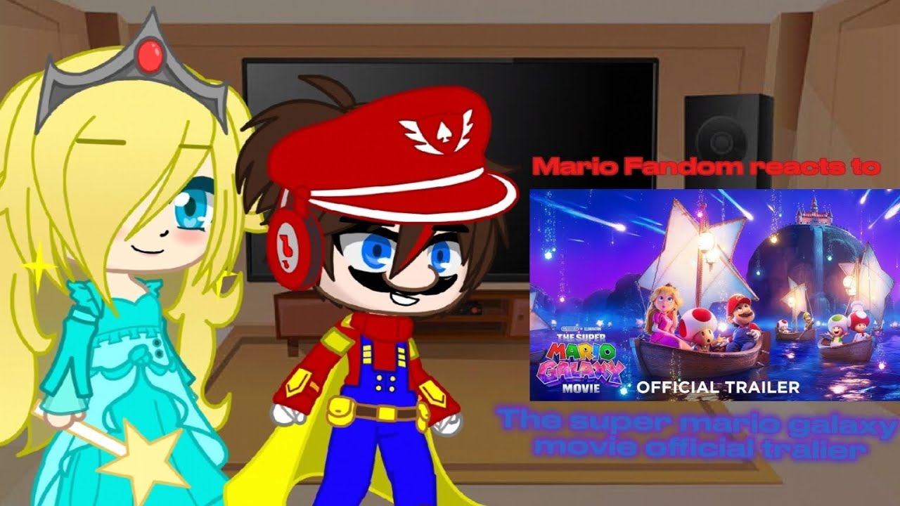 Mario Fandom reacts to The super mario galaxy movie official trailer #gacha #gachaclub #mario 