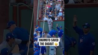 Kazuma Okamoto saved John Schneider in the dugout ???? #MLB #Toronto #BlueJays