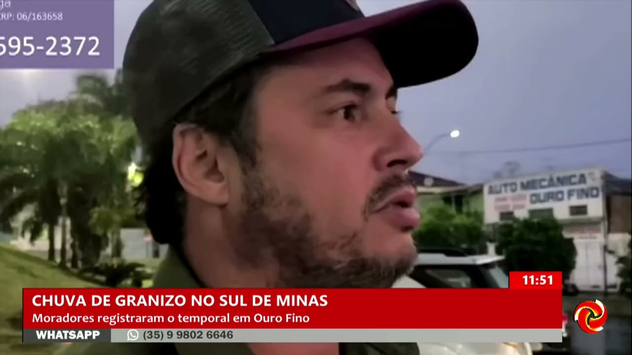 Chuva de granizo causa estragos em Ouro Fino