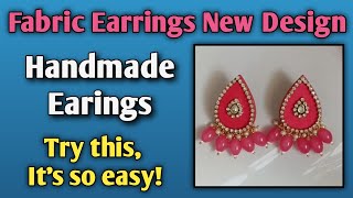 New Design in Fabric Earings 🤗 Marriage Function Special ❤️#handmadejewelry #diy #fabricjewelry