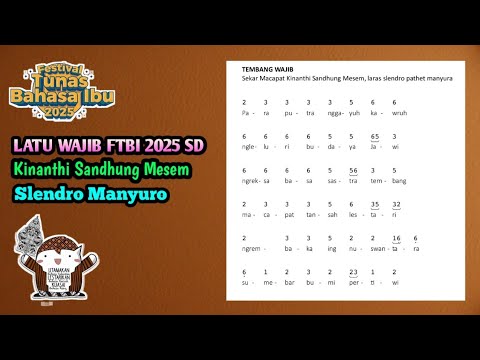 🔴 LAGU WAJIB FTBI SD 2025 - MACAPAT KINANTHI SANDHUNG MESEM SLENDRO MANYURO