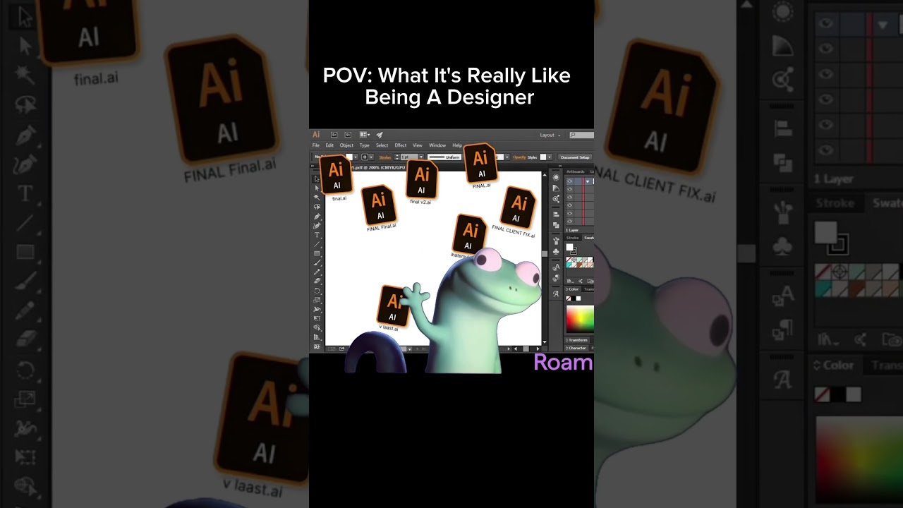 POV: life as a creative designer #roam #graphicdesign #lizardmeme #creatives #designmeme