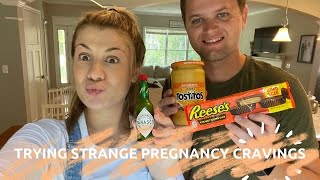 TRYING STRANGE PREGNANCY CRAVINGS | 27 weeks pregnant