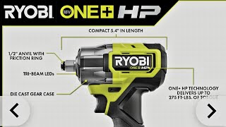 "New" Ryobi 18V tools. Compact impact wrench/ new 20 degree nailer and more.