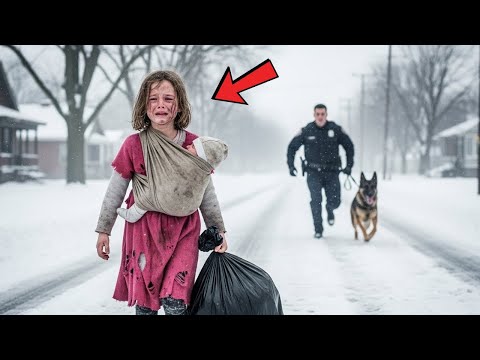 Little Girl Carrying Her Baby Brother, Dragging a Trash Bag — A K-9 Officer Discovers She’s Hunted…