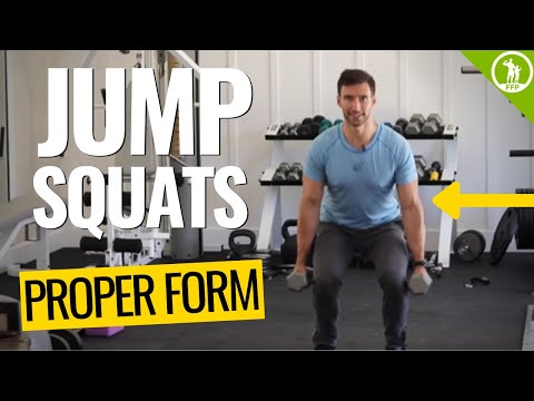 How To Do Jump Squats Properly - Full Video Tutorial &amp; Exercise Guide (With &amp; Without Weights)