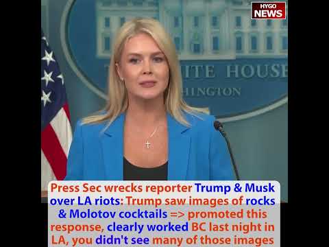 Press Sec nukes Fake News: st* question, not Trump & Musk; LA Mayor: not peaceful until Trump stops
