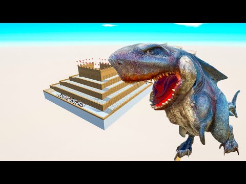 Escape From Megalodon Rex - Last Survivor - Uphill Course | Animal Revolt Battle Simulator