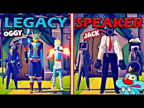 JACK SPEAKERMAN TEAM vs OGGY LAGECY ARMY - Totally Accurate Battle Simulator | TABS