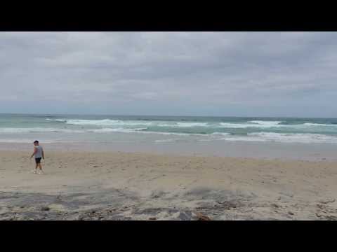 Beach view of Pippi Beach and its surf