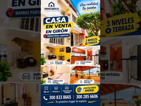 🏡🔑 ¡CASA EN VENTA EN GIRÓN! #fincaraiz #casasenventa #gironsantander #colombia #realestate