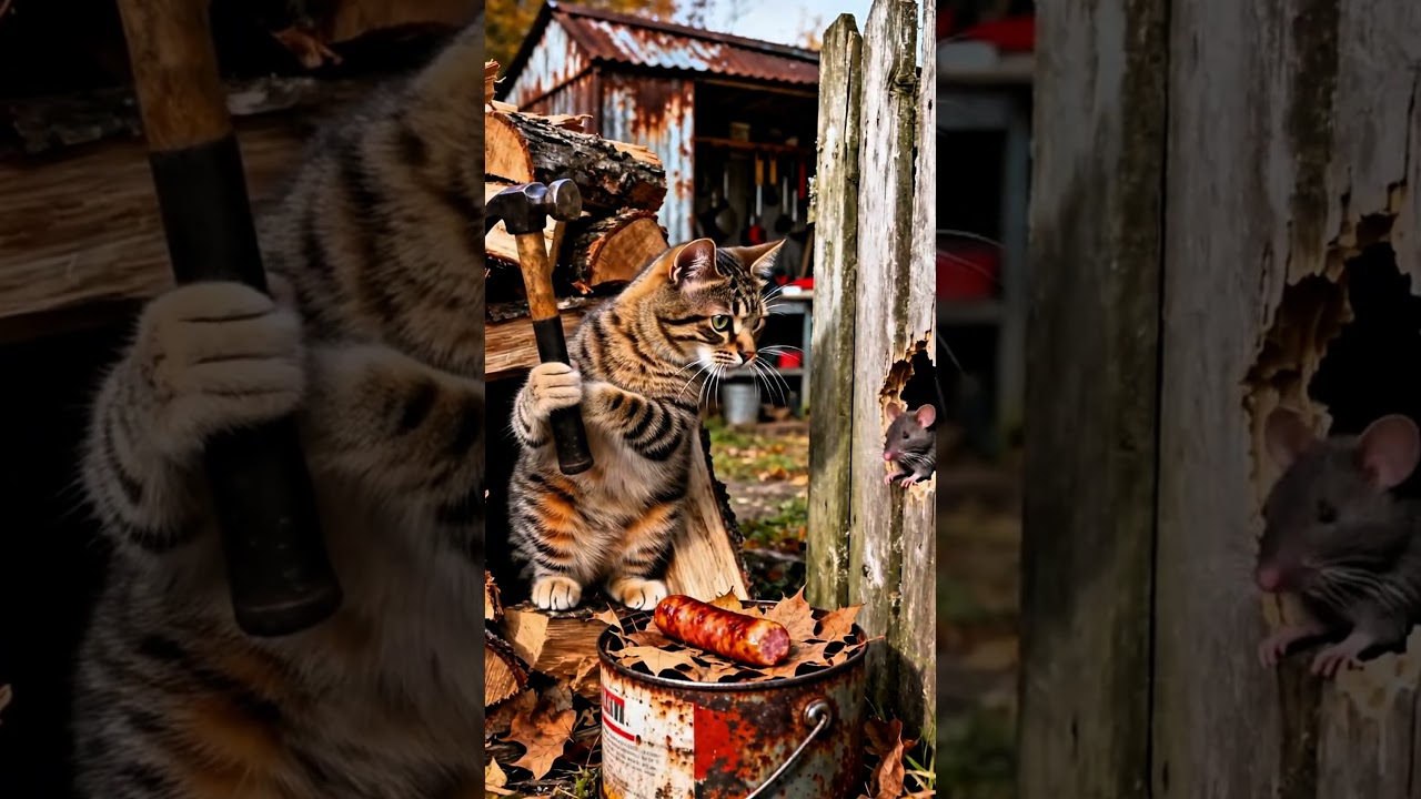 狡猾なネズミはネコの罠にかかった。#catlife #funny #orangecat#cute #cat #mouse 🐹🐱🐹#mousemurah