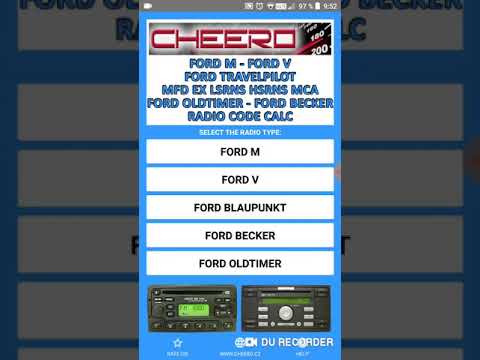 RADIO CODE for FORD V M TPILOT