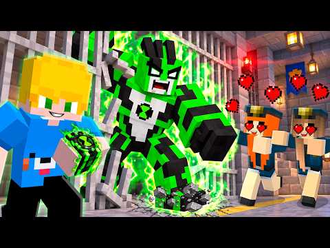 VIREI BEN 10 para ESCAPAR da PRISÃO das POLICIAIS APAIXONADAS no Minecraft!