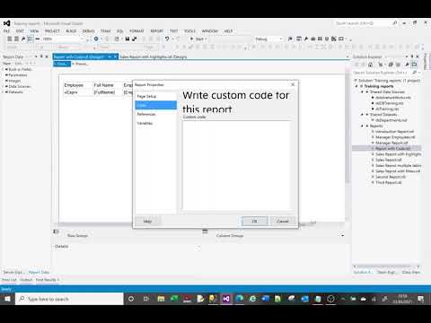 MS SSRS tutorial on custom code and reusable code