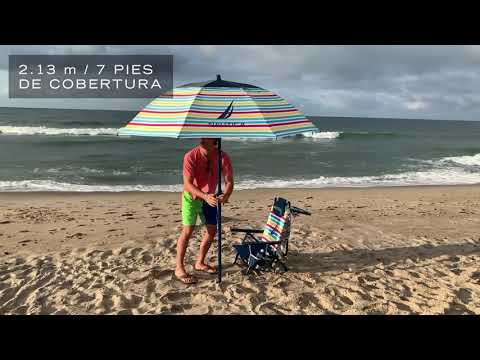 thumbnail video image 2 of Sombrilla de Playa Nautica Tortuga, 2 of 5