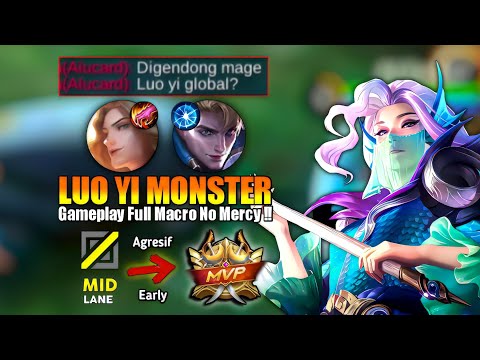MONSTER MID LANER LUO YI SHOW NO MERCY! - LUO YI GAMEPLAY TOP 1 GLOBAL 2022 - MLBB