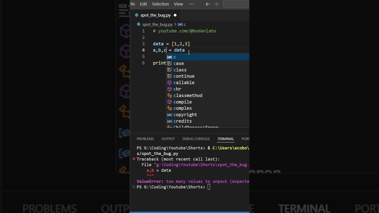 Spot the Python Bug in 10 Seconds! 🐍 Can You Catch the Unpacking Error?