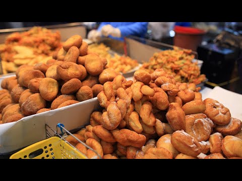 천원 도넛에 대기줄이 30분?! 팔리는 속도가 무섭다! 제주오일장 분식의 최강자/Amazing Korea street food