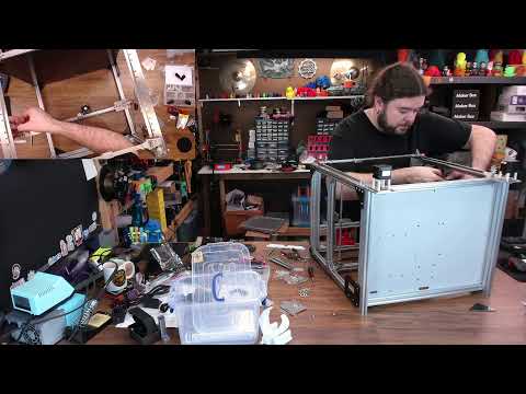 Starts 4:02 - Live Build SK-GO 3D Printer - Part 1 - Chris's Basement