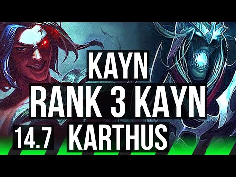 KAYN vs KARTHUS (JGL) | Rank 3 Kayn, 72% winrate, 8 solo kills, Rank 25 | TR Challenger | 14.7