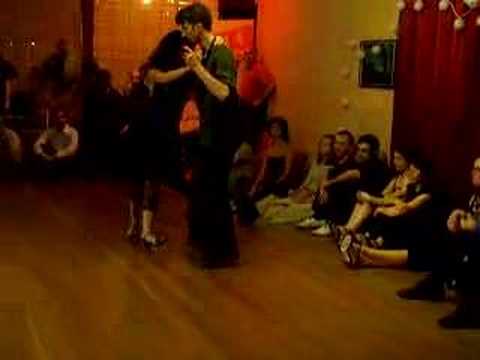  Luciana Valle  and  Alex Krebs  are  dancing  to  a  nontraditional song