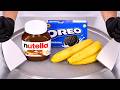 Nutella Oreo Banana Ice Cream Rolls ASMR