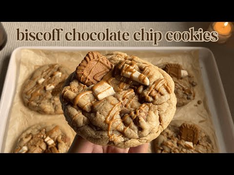 Soft Gooey Biscoff Chocolate Chip Cookies ♡ Bake With Me