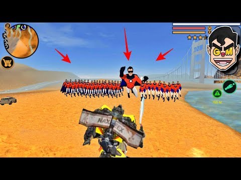 ROBOT vs SUPERHEROES | Vegas Crime Simulator - Commentart Gameplay (Android/iOS)