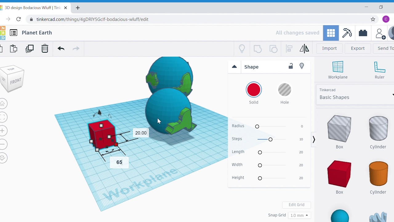 TinkerCAD - Planet Earth (Quick Tutorial)
