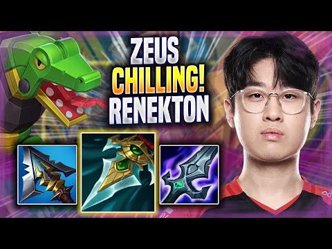 ZEUS CHILLING WITH RENEKTON! - T1 Zeus Plays Renekton TOP vs Sylas! | Season 2022