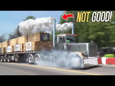 KABOOM... Semi Truck DESTROYS TURBO & catches FIRE (120,000 lb LOAD)