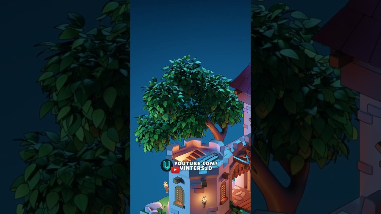 Creating a stylized tree in Blender! #shorts