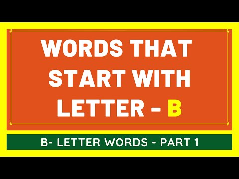 #1 NEW Words That Start With B | List of Words Beginning With B Letter [VIDEO]