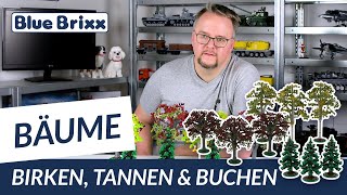 Bäume von BlueBrixx - 3 Birken, 3 Tannen und 3 Buchen!