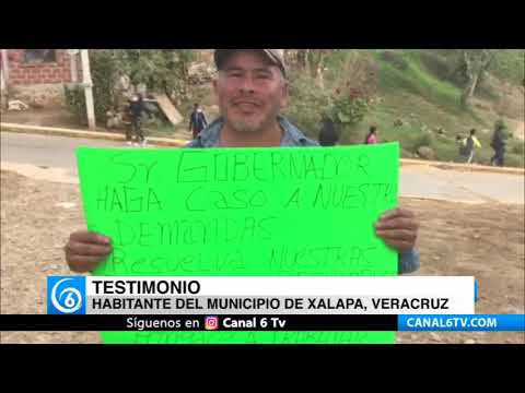 Veracruzanos exigen al gobernador Cuitláhuac García realice obras de carácter social