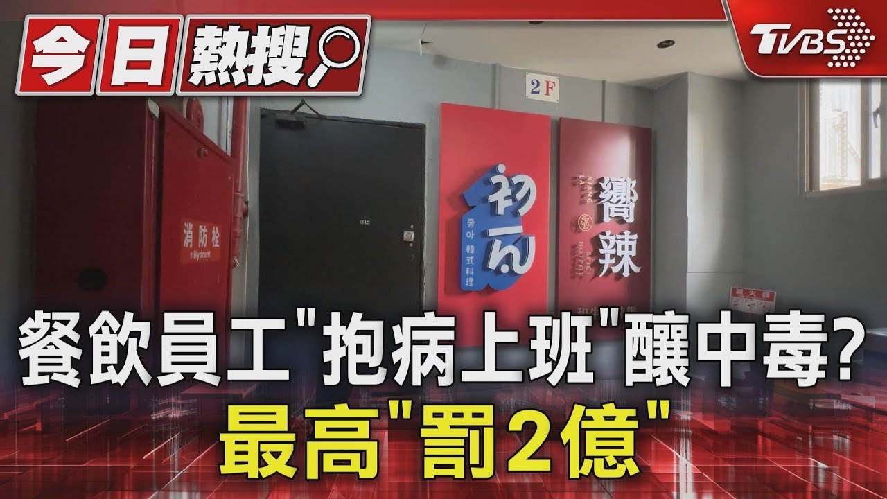 餐飲員工「抱病上班」釀中毒? 最高「罰2億」