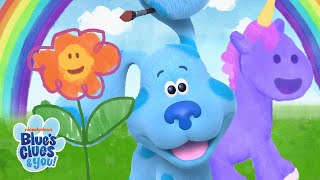 Blue Skidoos & Paints Unicorns and Flowers! 🦄🌷 w/ Josh | Blue's Clues & You!