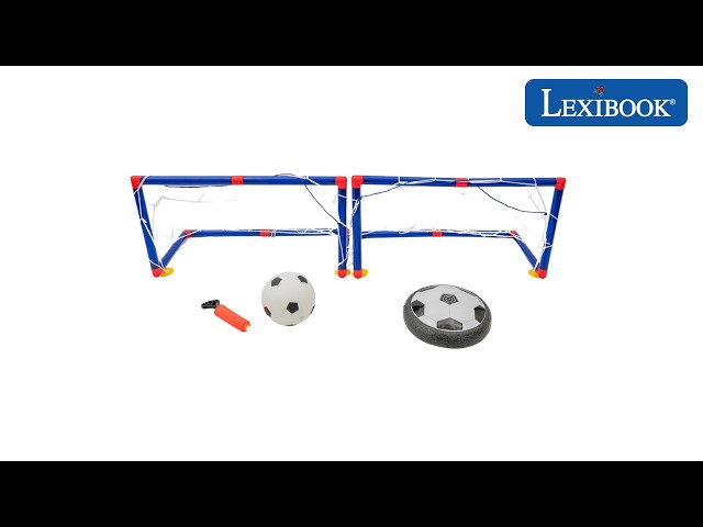 Vídeo relacionado con LEXIBOOK, Aerofoot, Disco de fútbol aerodeslizador, 2 porterías, Bomba y balón Inflable incluidos, se desliza fácilmente, Efectos de luz, Bordes de Espuma antichoque, Recargable, JG981