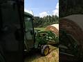 John Deere 3046R compact tractor handling round hay bales with no problem! #johndeere #tractor