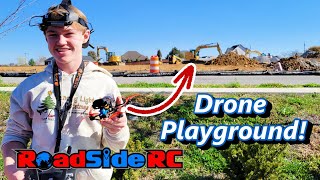 FPV Drone Playground:  Construction Site Freestyle with EMax Babyhawk & Insta360 Go3