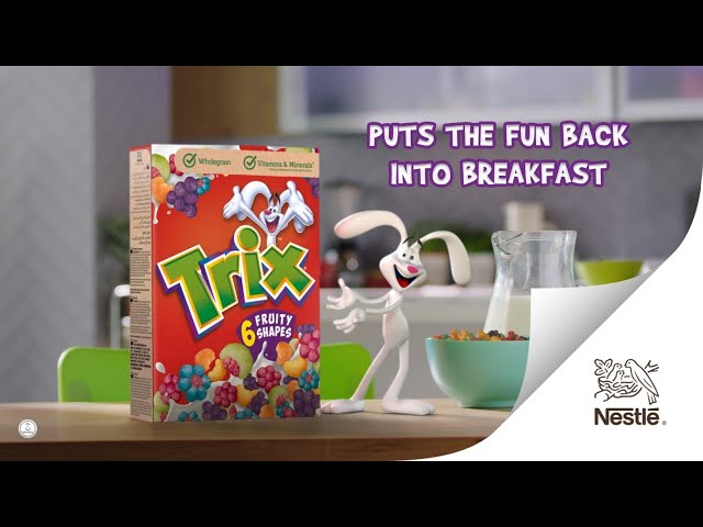 Vídeo relacionado con Trix Fruity Breakfast Cereal, 6 Fruity Shapes, Grano entero, Tamaño Gigante, 23.4 OZ