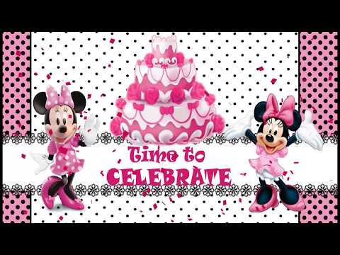 Minnie Mouse Theme Baby First Birthday Invitation