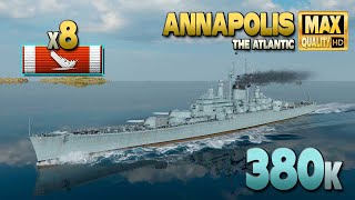 Heavy cruiser Annapolis: 8 ships destroyed on map The Atlantic - World of Warships