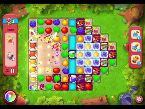 GardenScapes Level 3908 no boosters (17 moves)