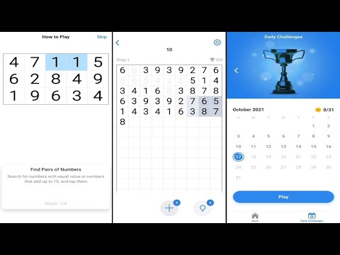 Number Match (by Easybrain) - free offline number puzzle game for Android and iOS - gameplay. - YouTube