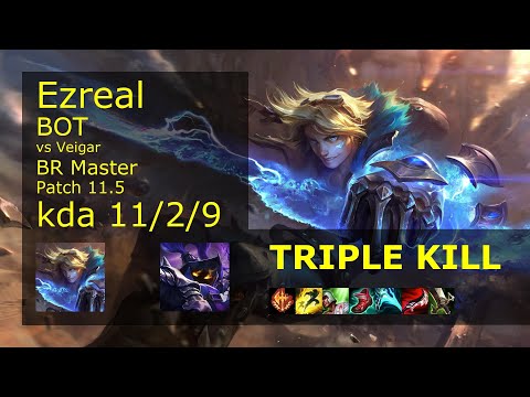Ezreal ADC & Lulu vs Veigar & Yuumi - BR Master 11/2/9 Patch 11.5 Gameplay