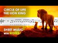 Circle Of Life The Lion King Sheet Music With Easy Notes For Recorder Violin Beginners Tutorial