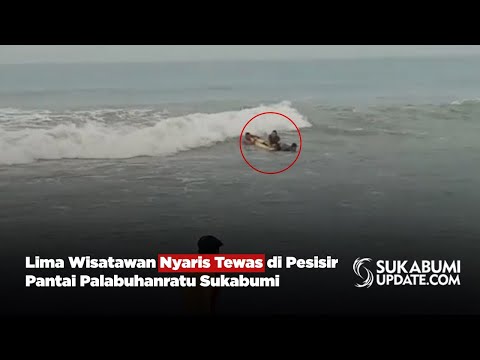 Lima Wisatawan Nyaris Tewas di Pesisir Pantai Palabuhanratu Sukabumi
