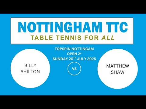 Open 2* 20-7-25 – Billy Shilton v Matthew Shaw